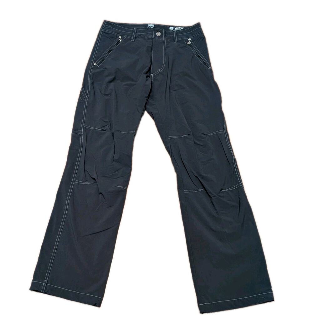 KUHL Pants Mens 32x32 Black Raid Cargo Hiking Performance Nylon Lightweight